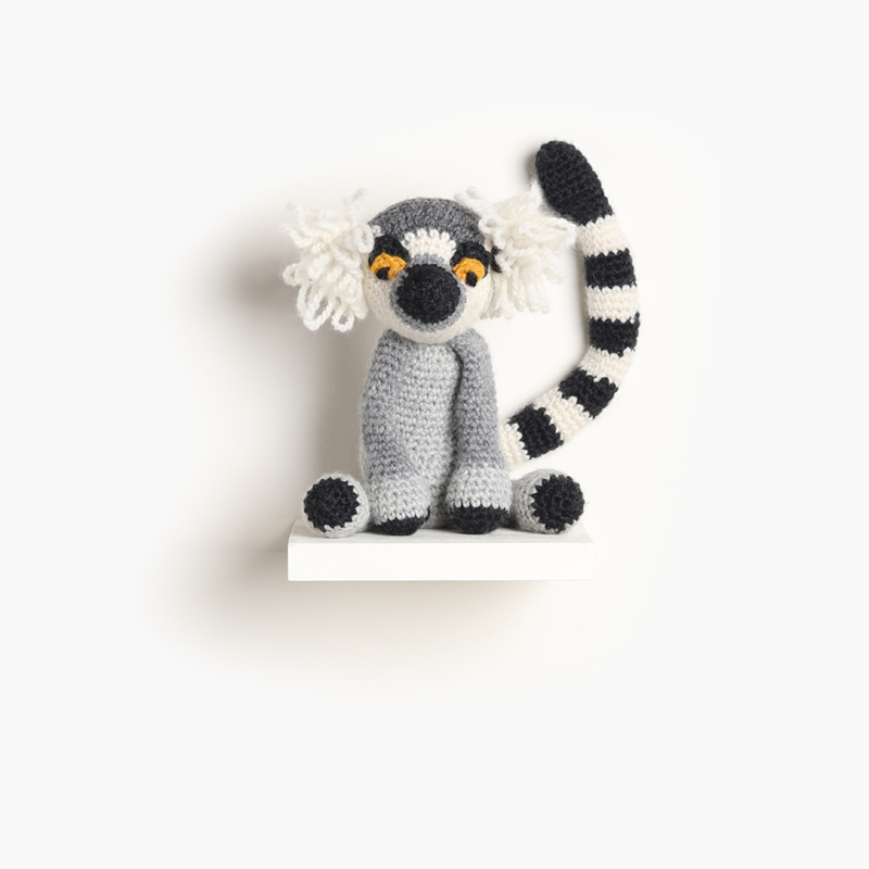 ring, tailed, lemur, eds animals, edwards crochet, edwards menagerie, kerry lord